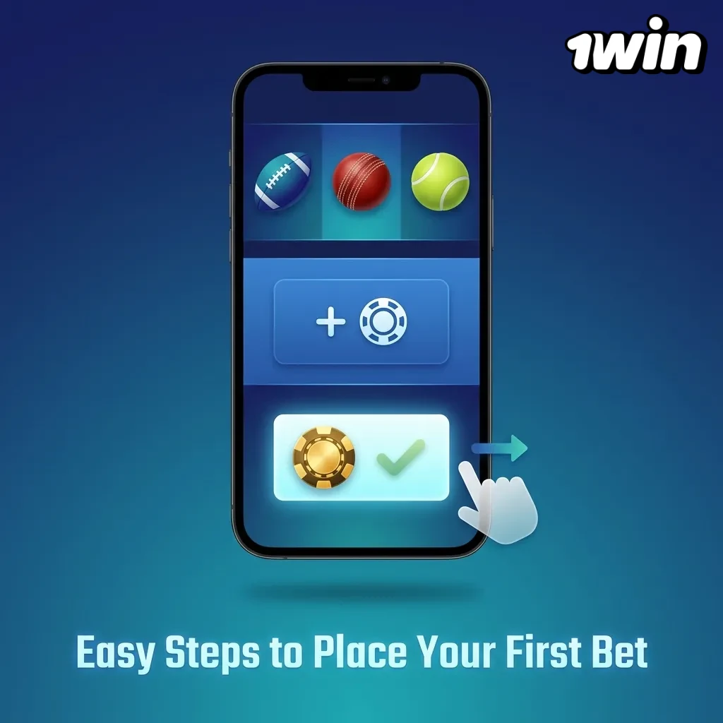 Step-by-step guide on how to place a sports bet on the 1win India website.