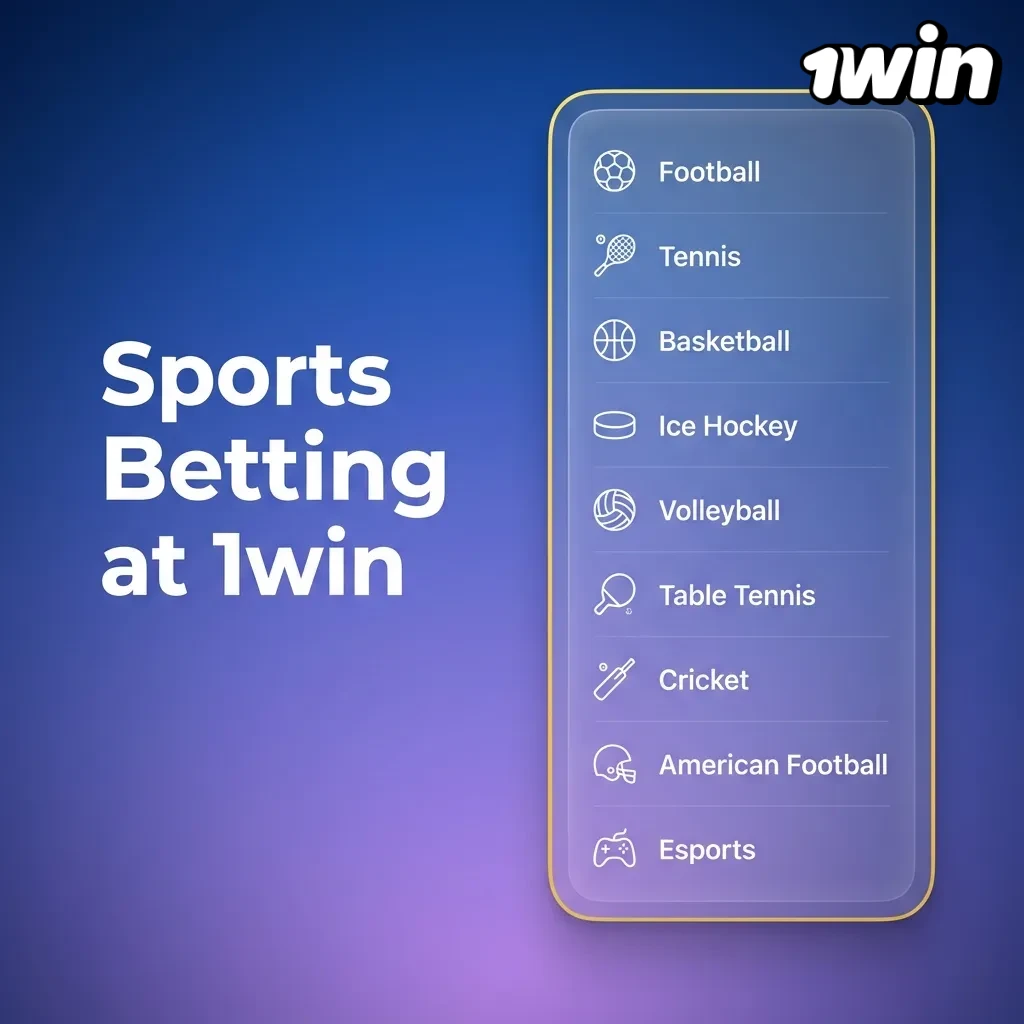 1win sports betting options including cricket, football, and kabaddi markets.
