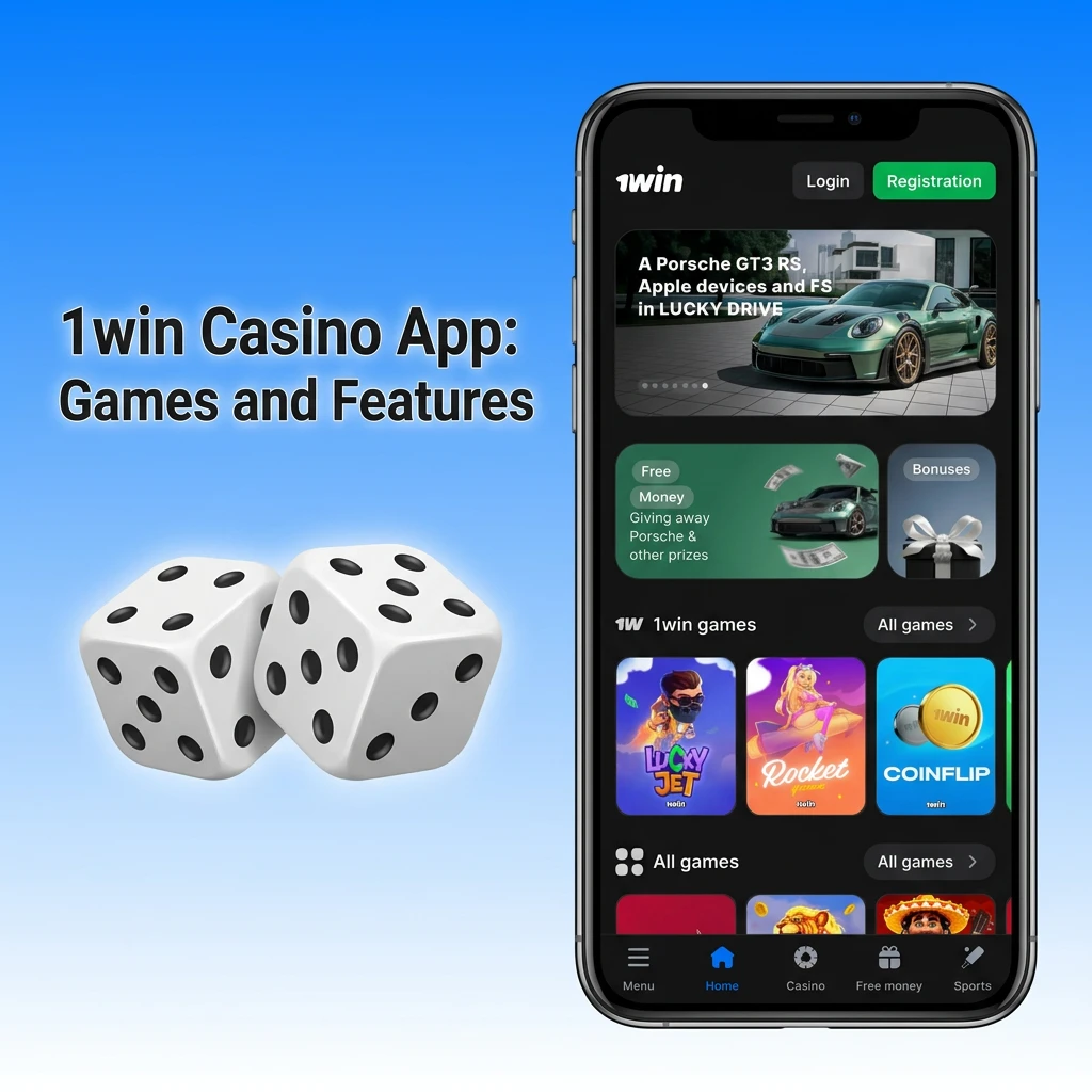1win Casino App featuring slots, live dealer games, and table games from Pragmatic Play, Evolution Gaming, and NetEnt
