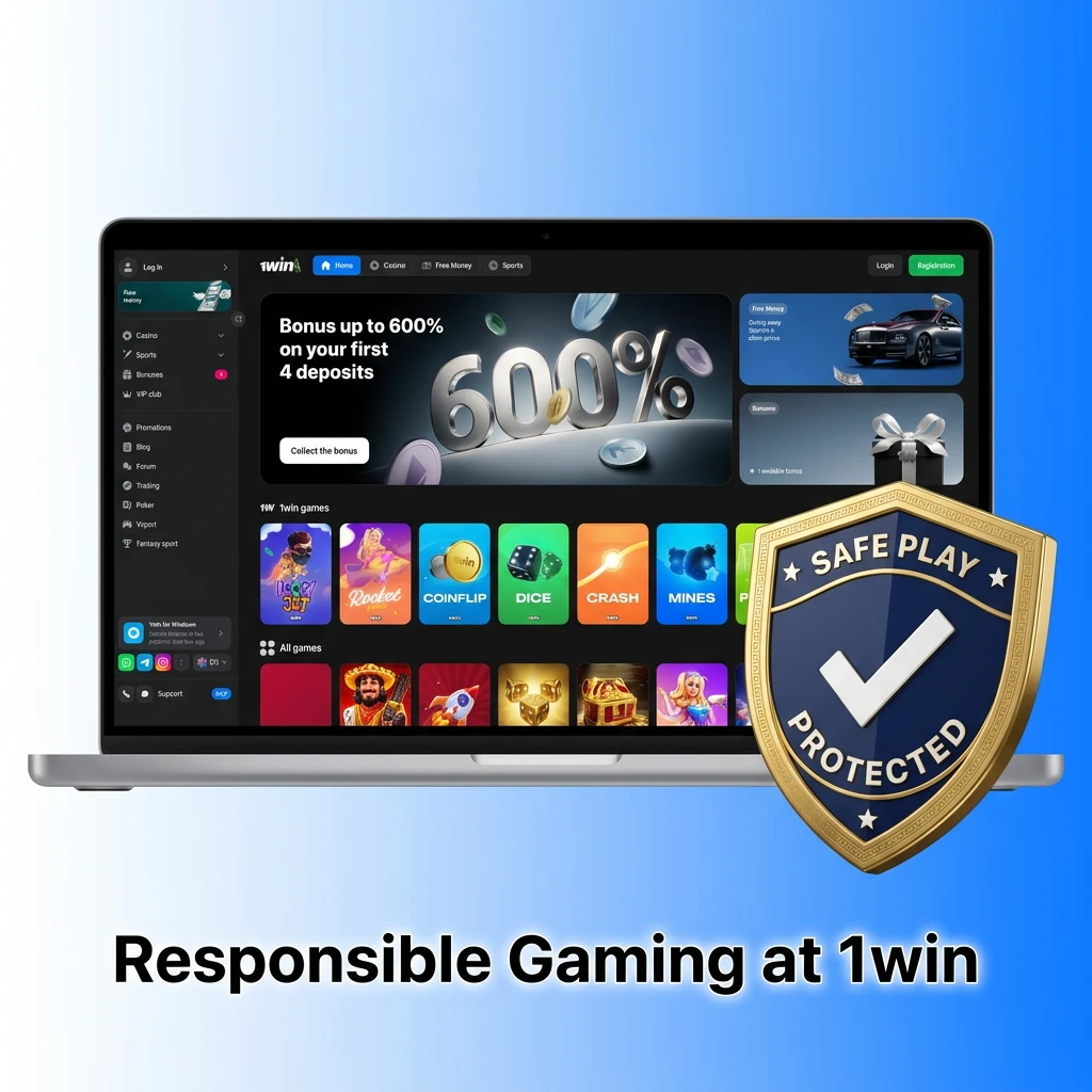 Responsible gaming tools at 1win including deposit limits, self-exclusion, and cool-off periods for safe betting